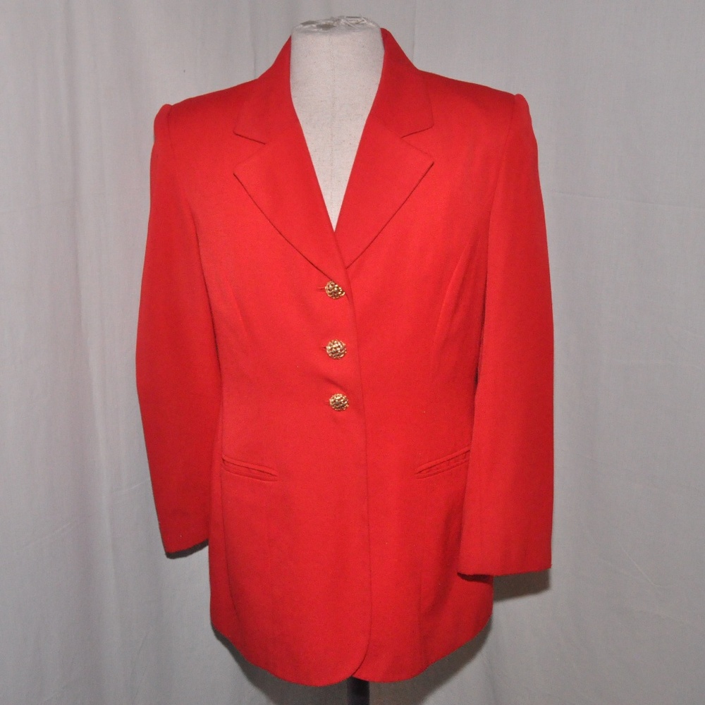 Kasper for ASL Red Suit Coat Size 12